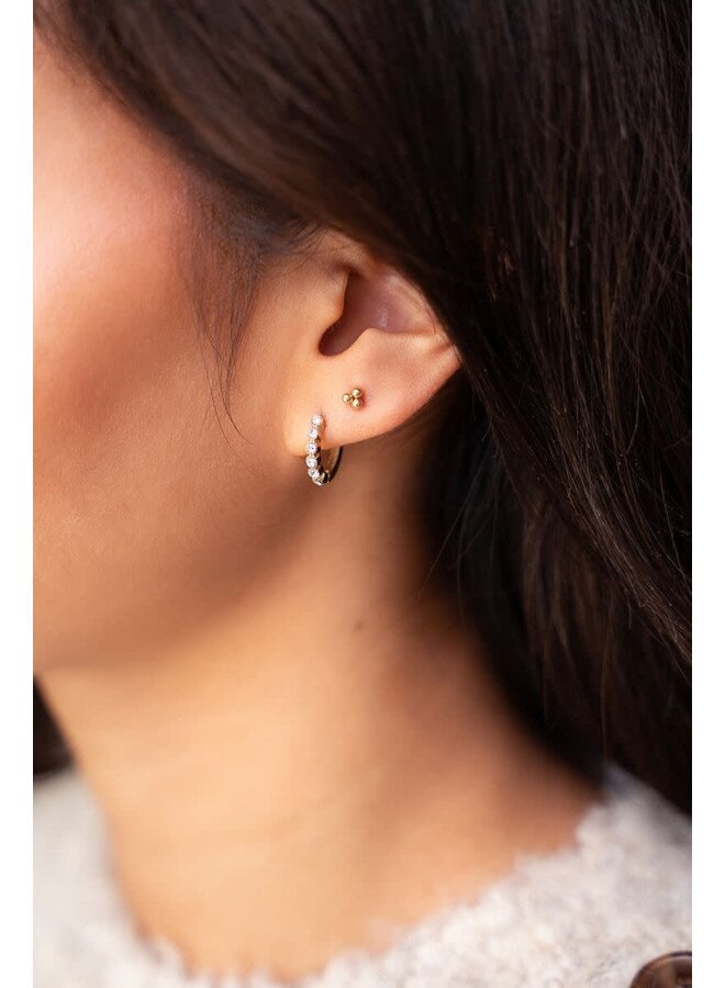 Universe Oorringen Zilverkleurige Steentjes Goud