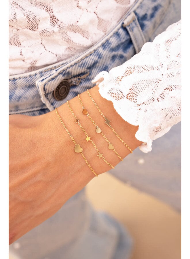 Graduation Armband Drie Hartjes Goud