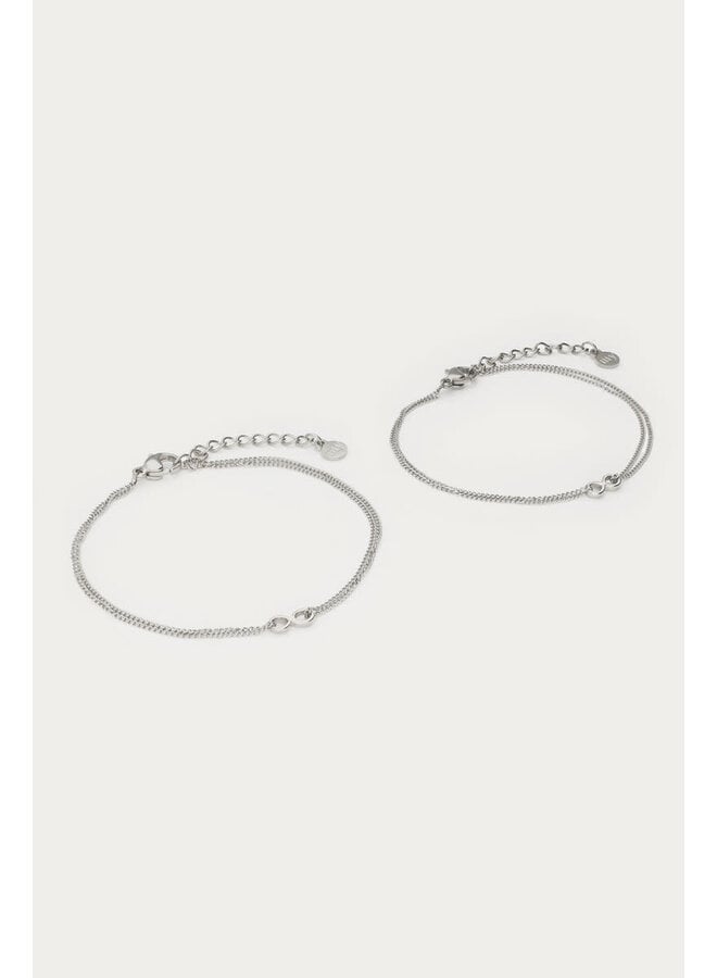 Forever Connected Armbanden Infinity  Set Zilver