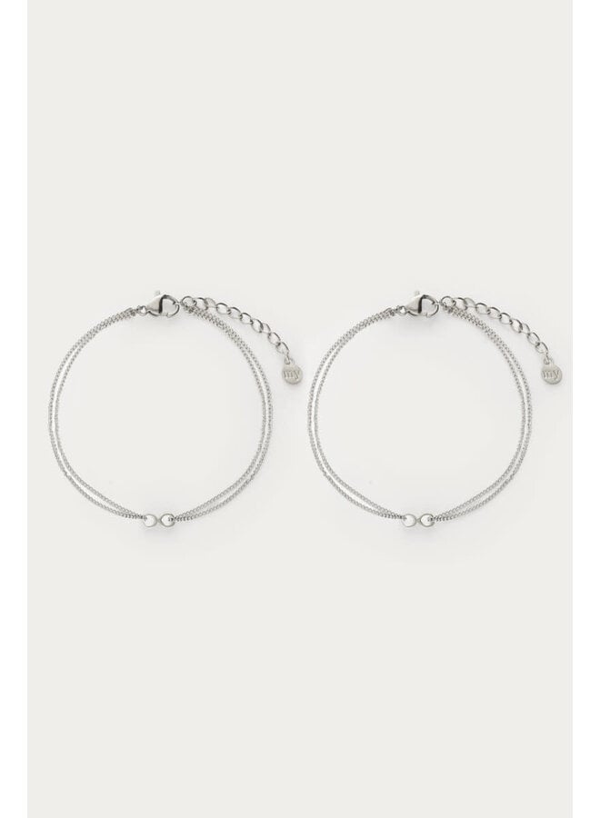 Forever Connected Armbanden Infinity  Set Zilver