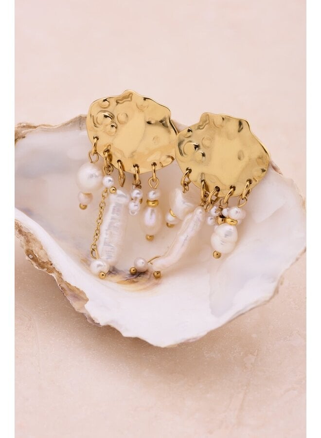 Oorhangers met Natuurlijke Parels Goud