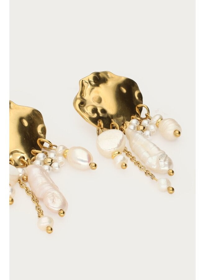 Oorhangers met Natuurlijke Parels Goud