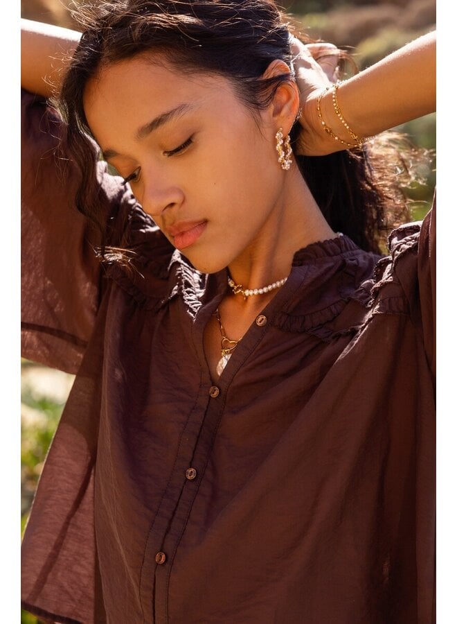 Statement Oorringen met Imitatieparels Swirl Zilver