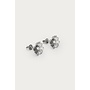 Studs met Ranonkel Bloem en Imitatieparel Zilver