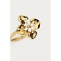 Ring met Bloem en Witte Kralen Goud