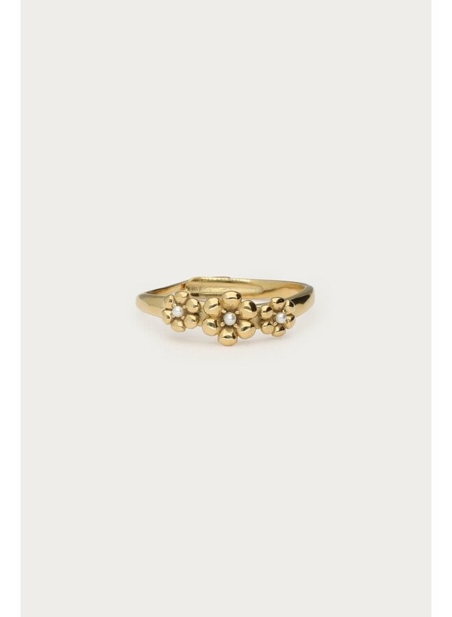 Ring met Drie Bloemen Goud
