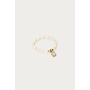 Stretch Ring met Zoetwaterparels en Strass Steen Goud