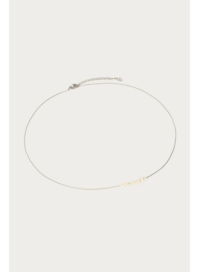 Minimalistische Ketting met Zoetwaterparels Zilver