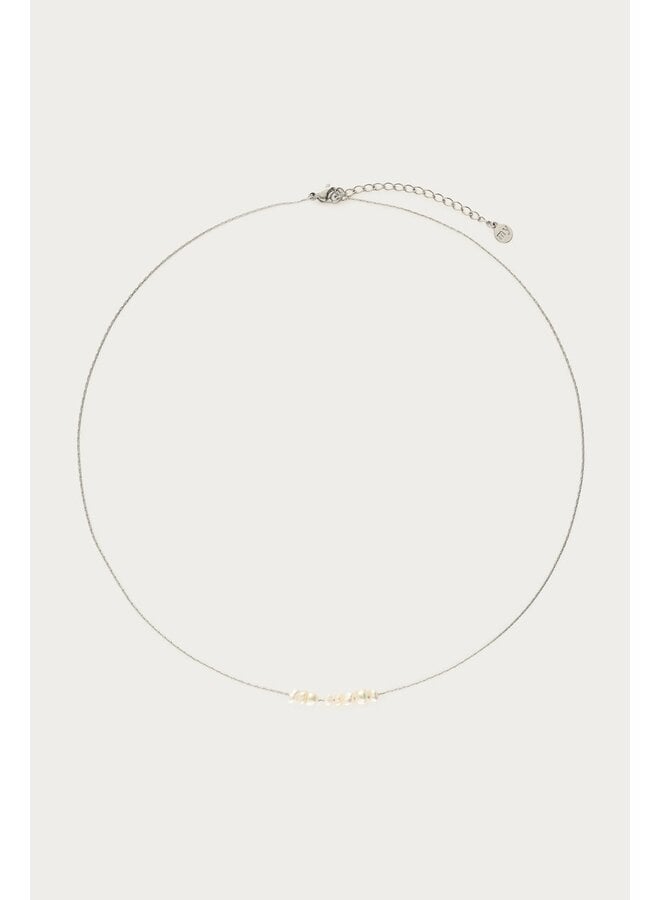 Minimalistische Ketting met Zoetwaterparels Zilver