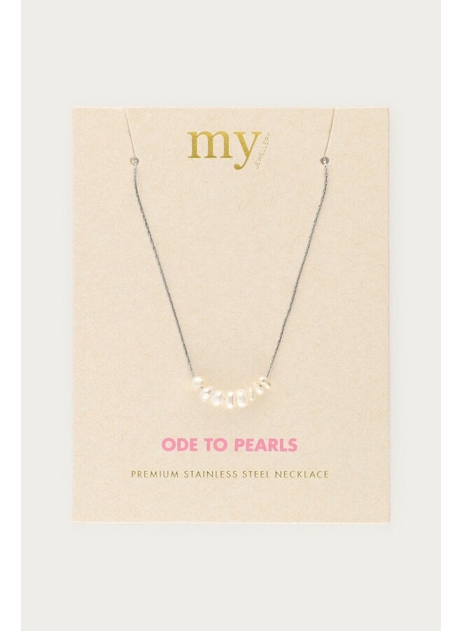 Minimalistische Ketting met Zoetwaterparels Zilver