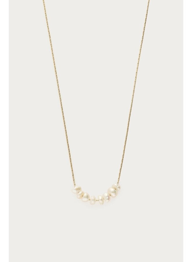 Minimalistische Ketting met Zoetwaterparels Goud