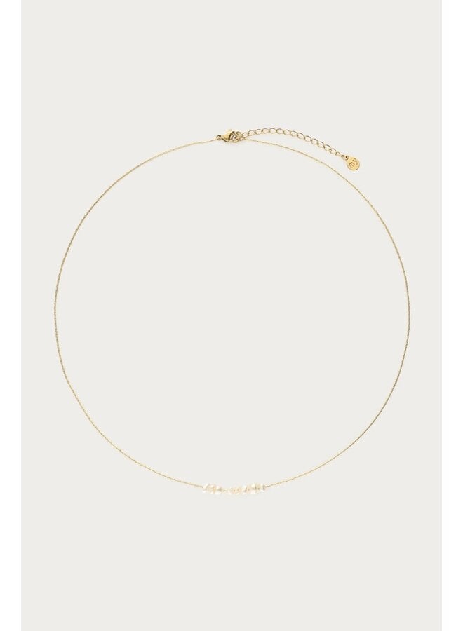 Minimalistische Ketting met Zoetwaterparels Goud
