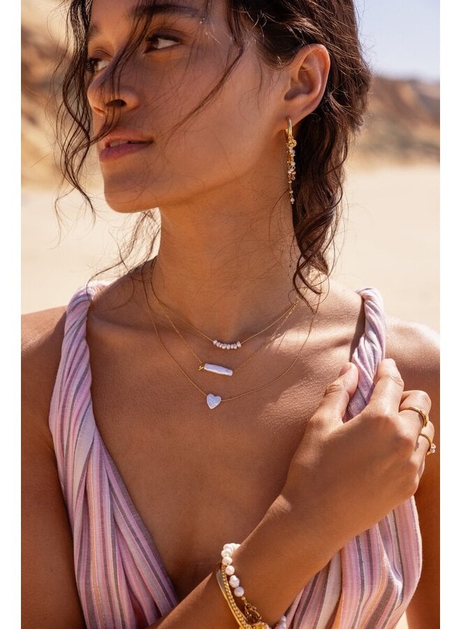 Minimalistische Ketting met Natuurlijk Parel Hartje Zilver