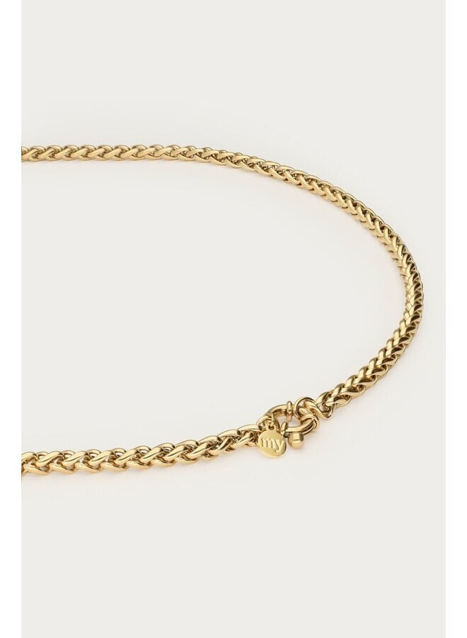 Basic Schakelketting met Slotje Goud