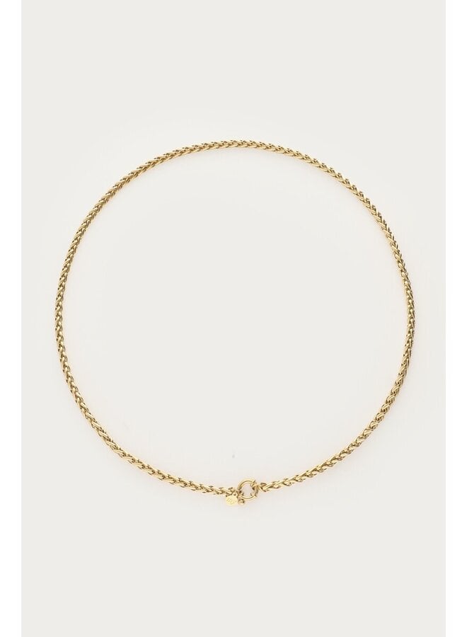 Basic Schakelketting met Slotje Goud
