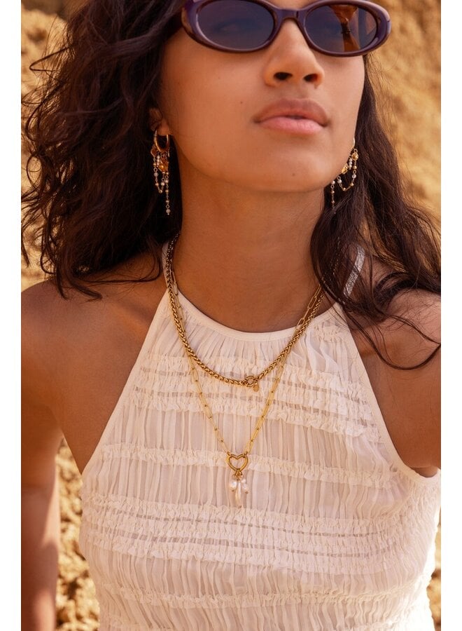 Basic Schakelketting met Slotje Goud