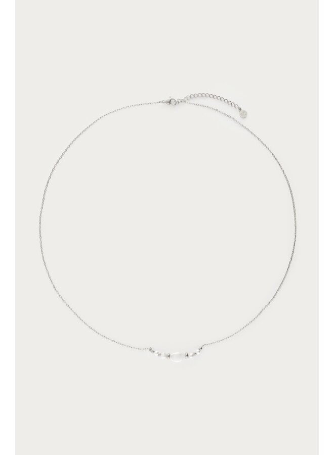 Ketting met Natuurlijke Parels en Kralen Zilver