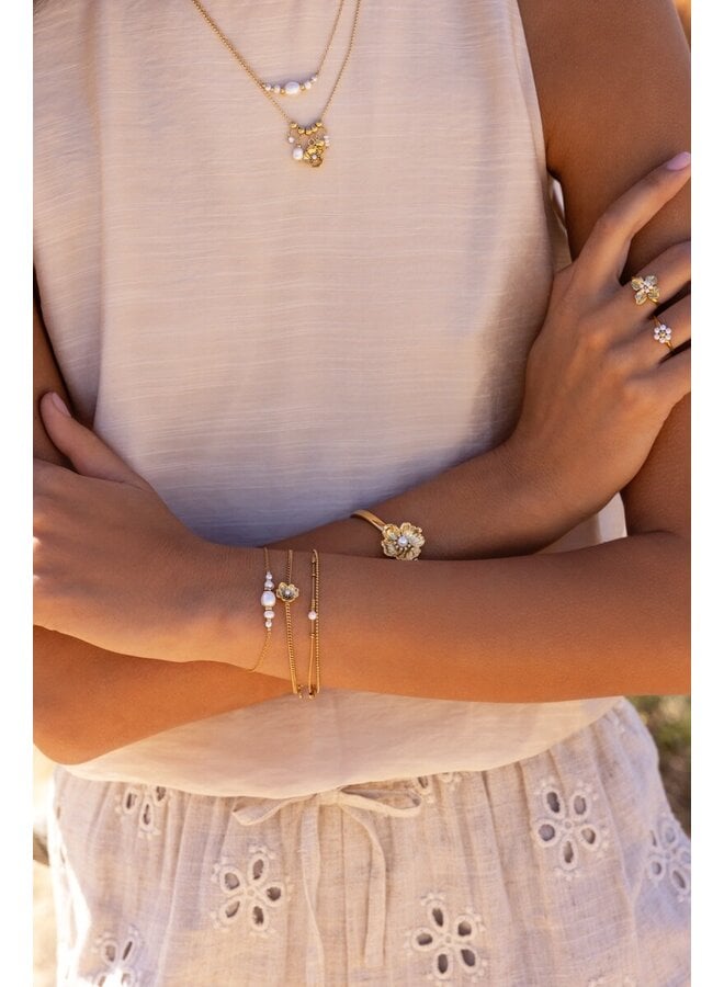 Armband met Natuurlijke Parels en Kralen Zilver