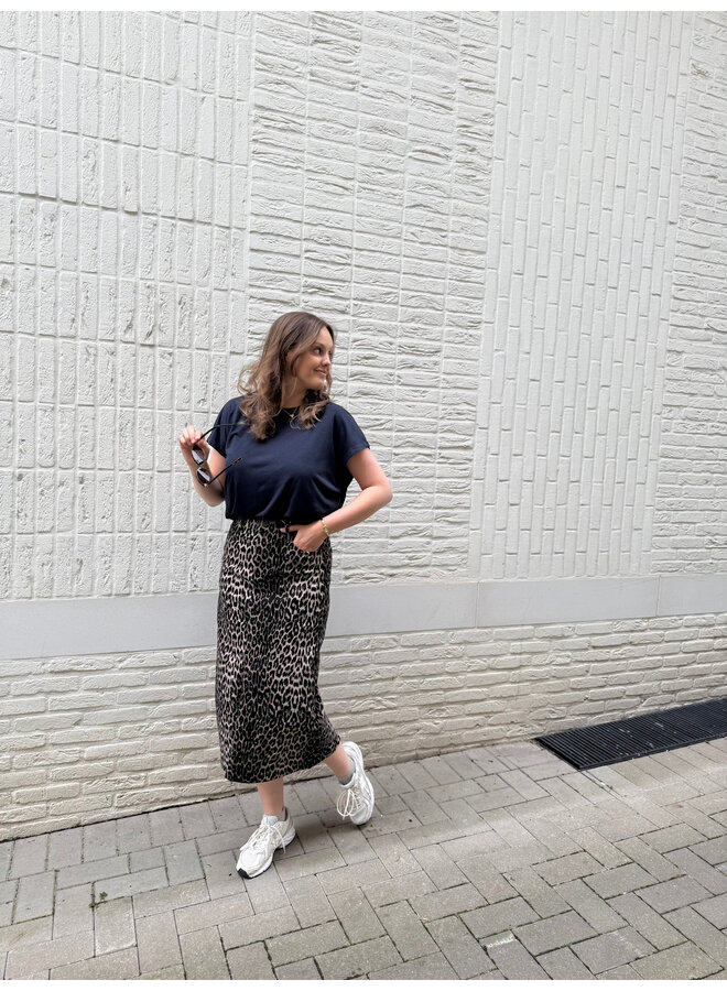 Olly Leopard Denim Skirt