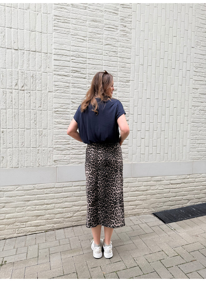 Olly Leopard Denim Skirt