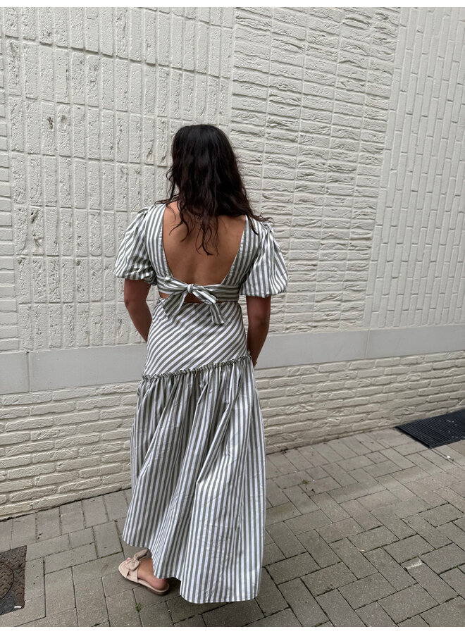 Lina Striped Set Skirt + Top Green