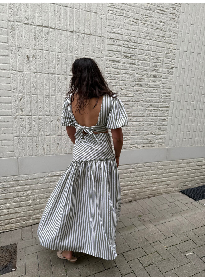 Lina Striped Set Skirt + Top Green