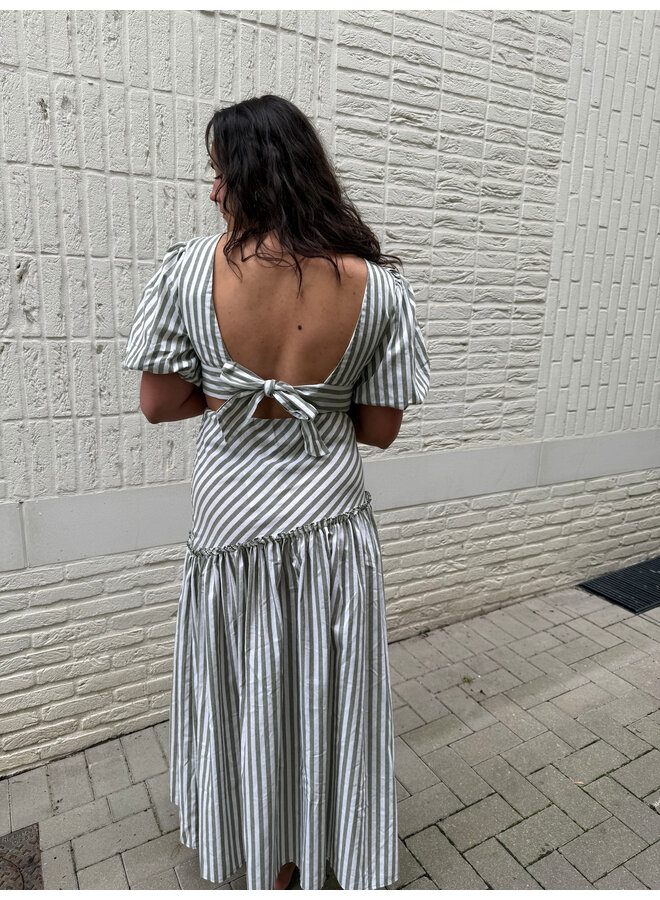 Lina Striped Set Skirt + Top Green
