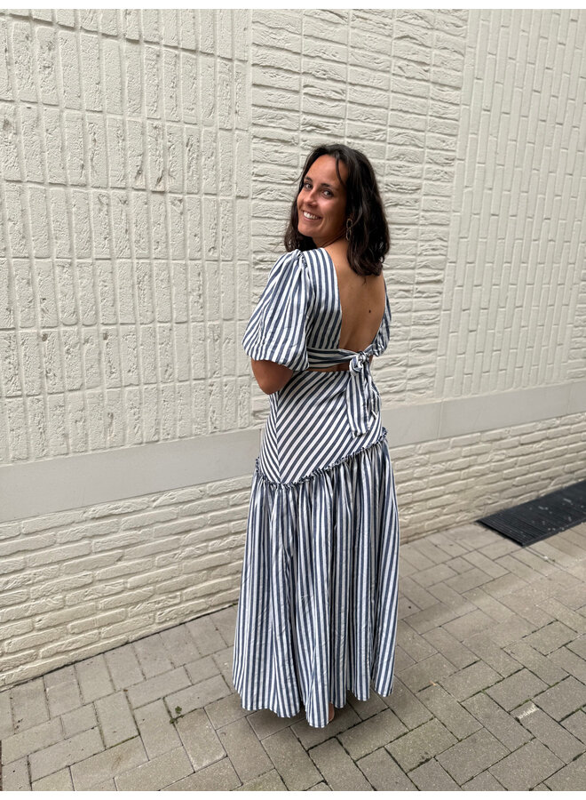 Lina Striped Set Skirt + Top Blue