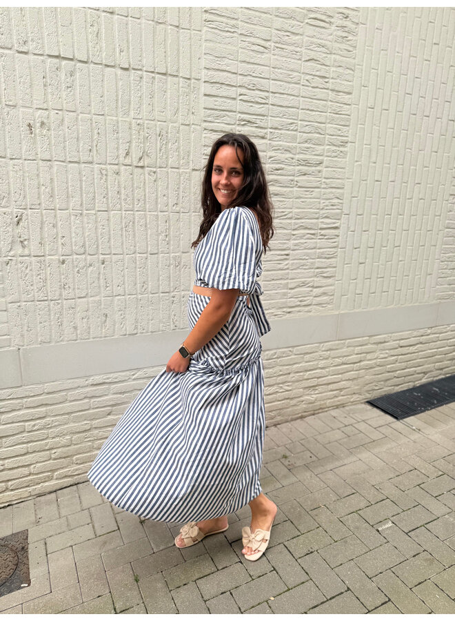 Lina Striped Set Skirt + Top Blue
