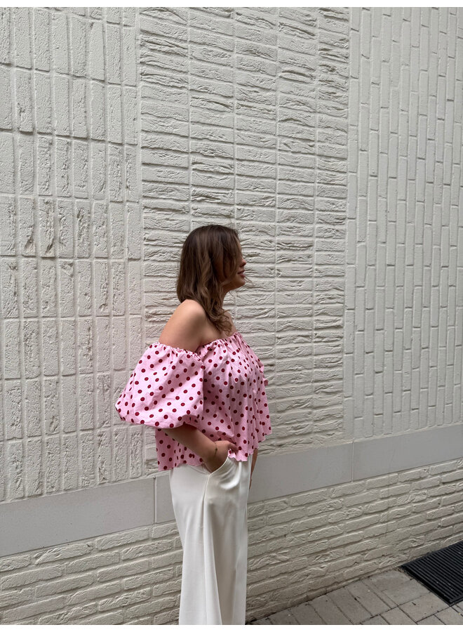 Flo Polka Dot Off Shoulder Top