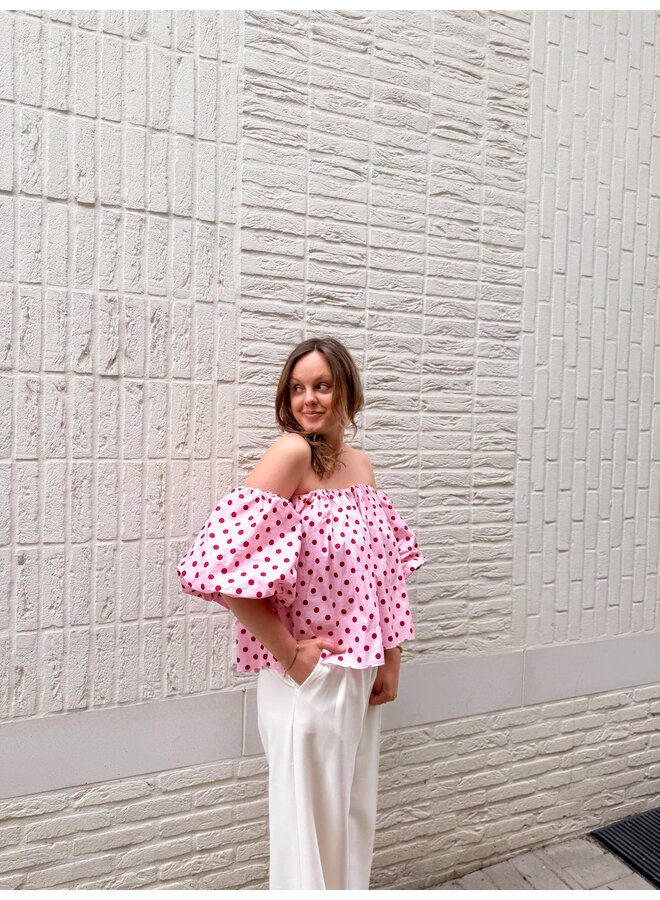 Flo Polka Dot Off Shoulder Top