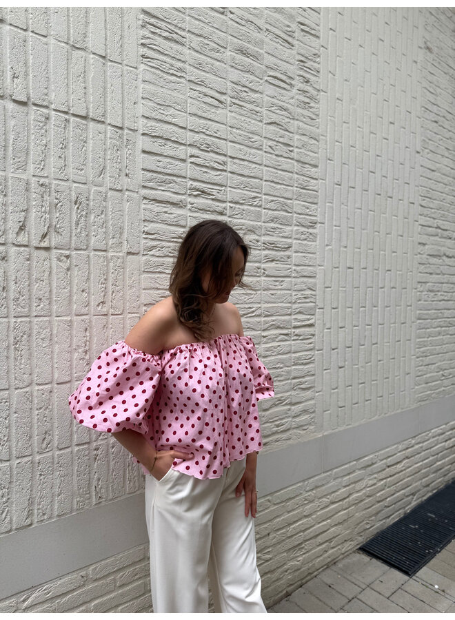 Flo Polka Dot Off Shoulder Top
