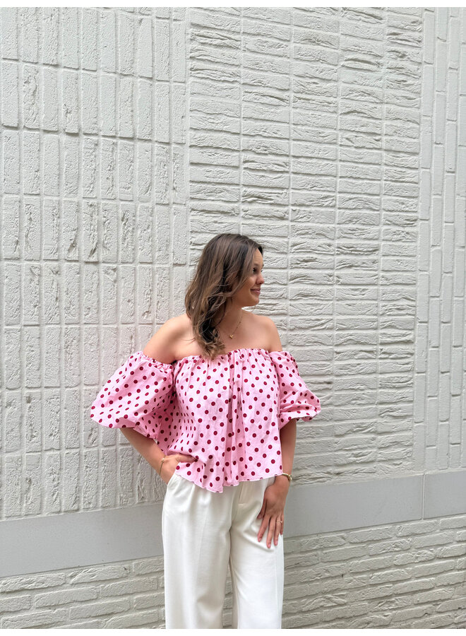 Flo Polka Dot Off Shoulder Top