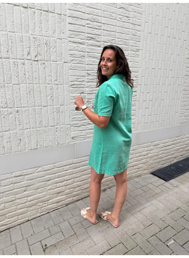 Yalenka Denim Dress Bright Green