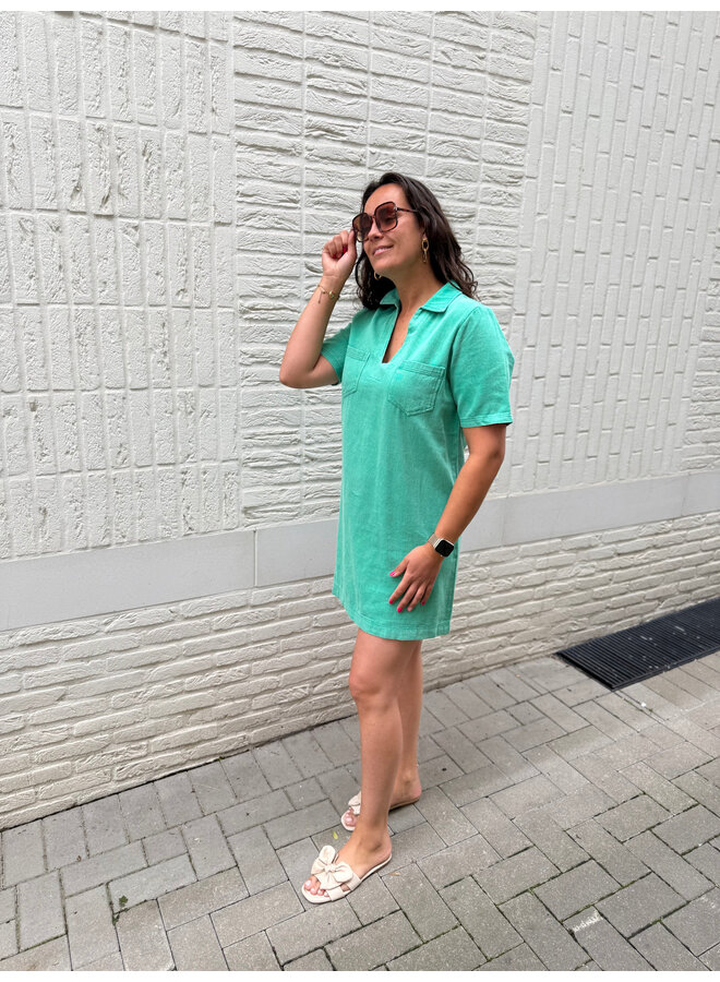 Yalenka Denim Dress Bright Green