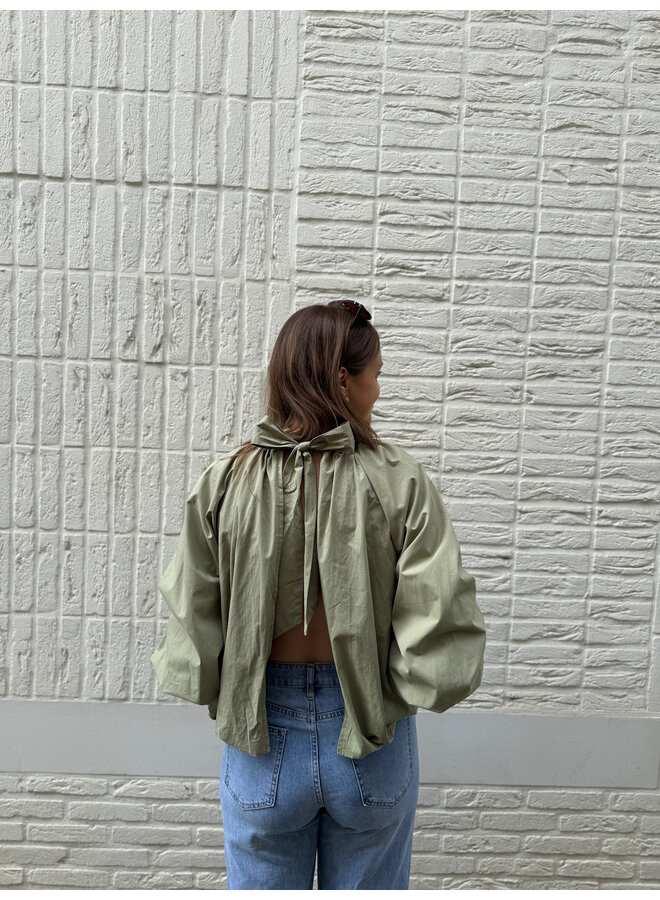 Olivia Bow Blouse Green
