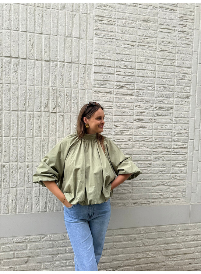 Olivia Bow Blouse Green