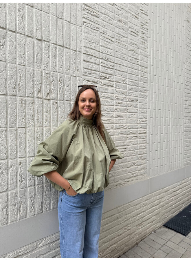 Olivia Bow Blouse Green