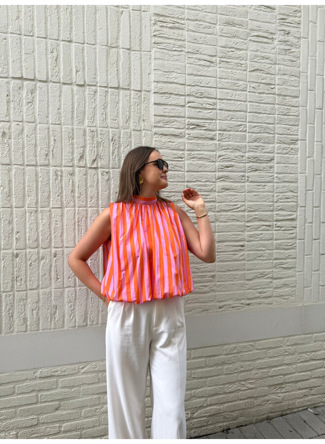 Victoria Striped Bow Top