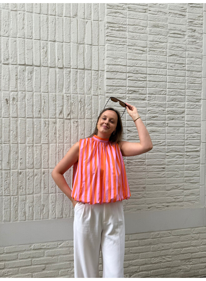 Victoria Striped Bow Top