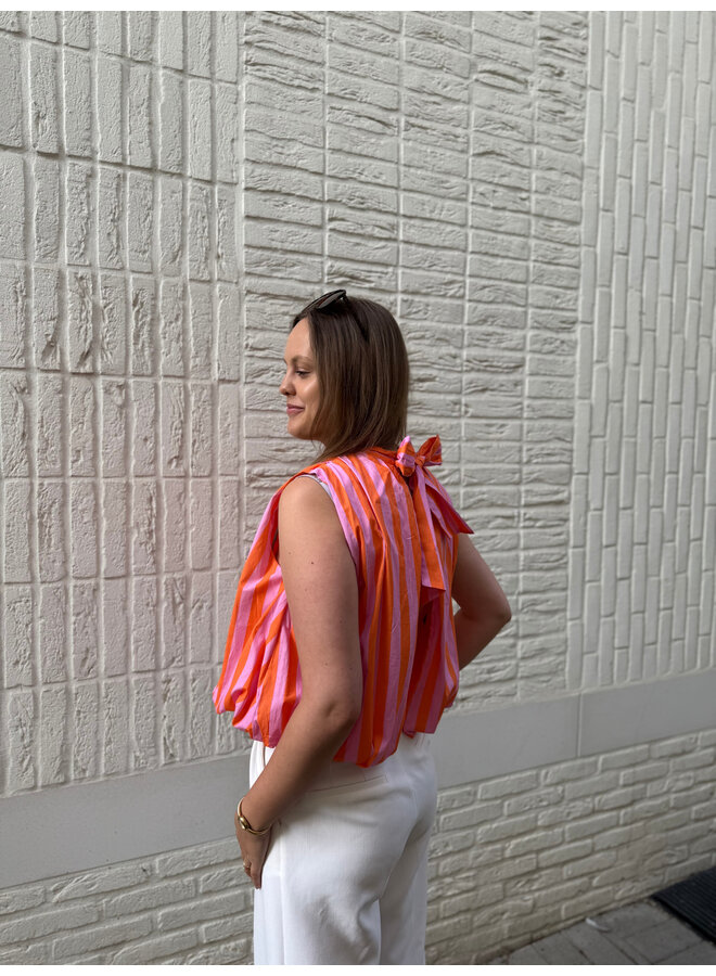 Victoria Striped Bow Top