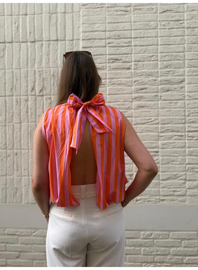 Victoria Striped Bow Top