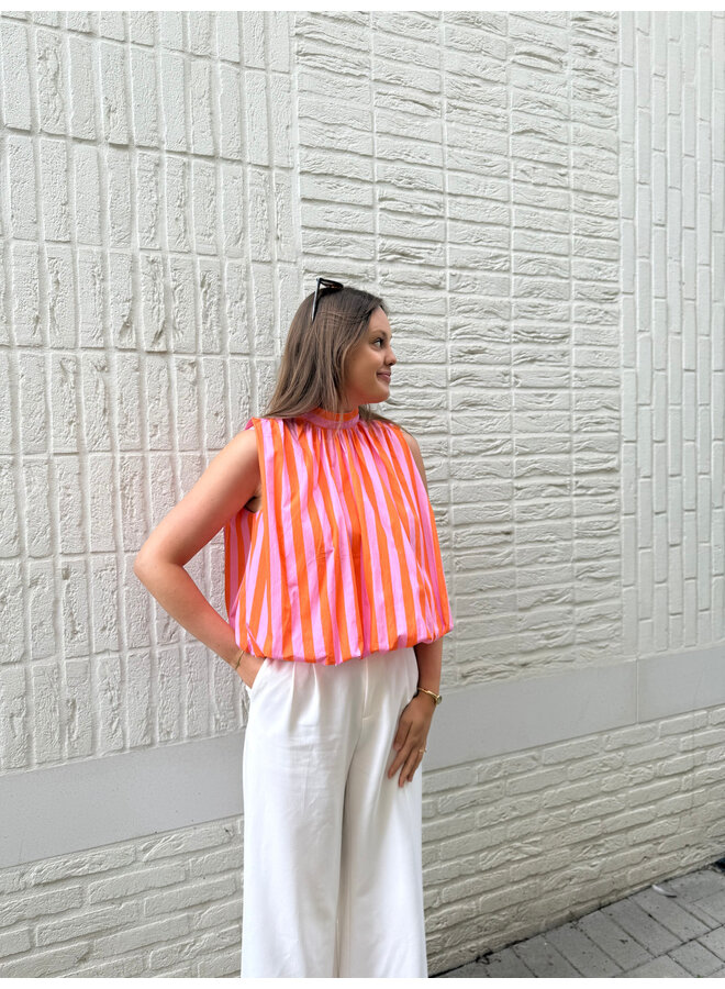 Victoria Striped Bow Top