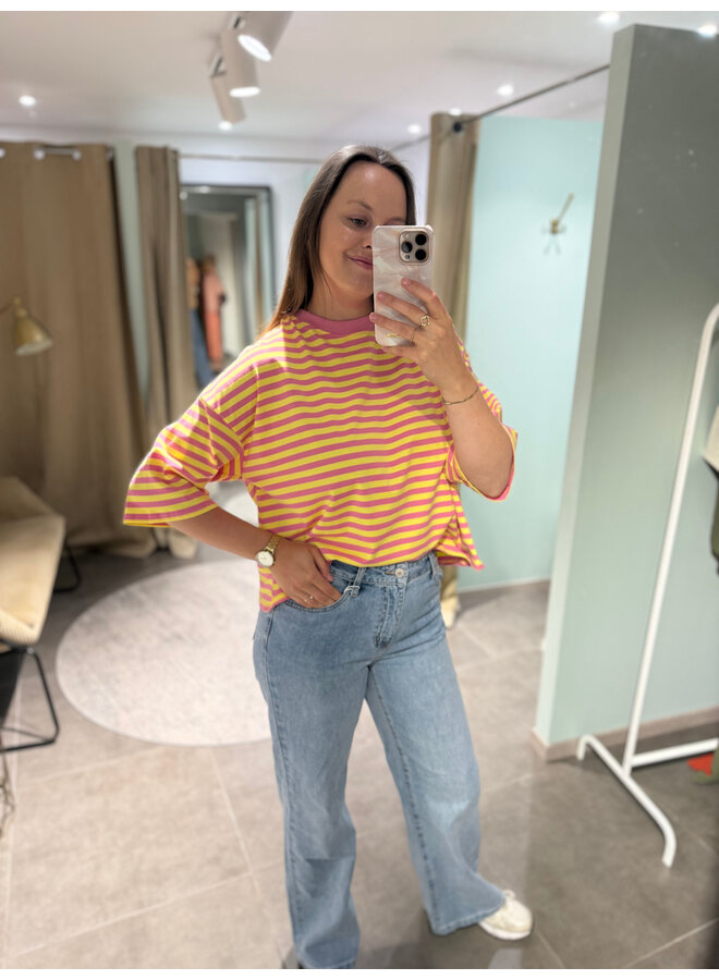 Millie Bow Striped T-Shirt Yellow