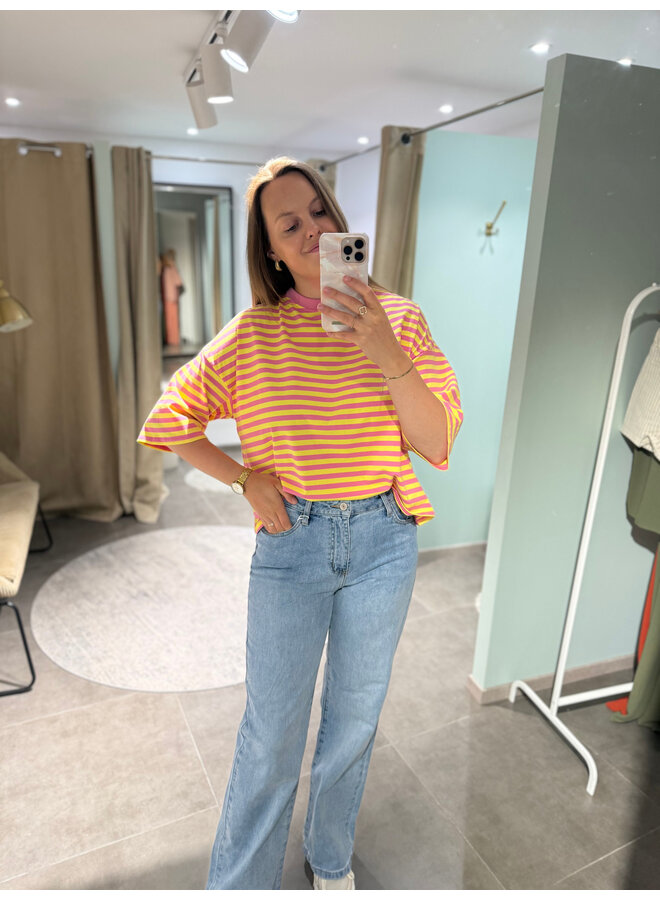 Millie Bow Striped T-Shirt Yellow