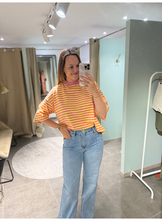 Millie Bow Striped T-Shirt Yellow