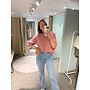 Millie Bow Striped T-Shirt Terracotta
