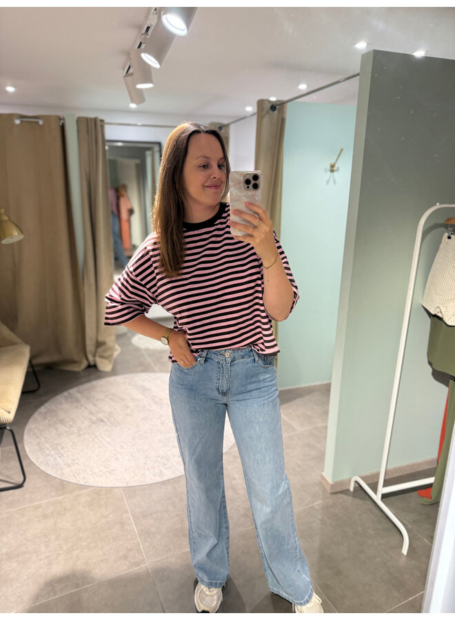 Millie Bow Striped T-Shirt Brown