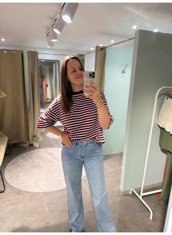 Millie Bow Striped T-Shirt Brown
