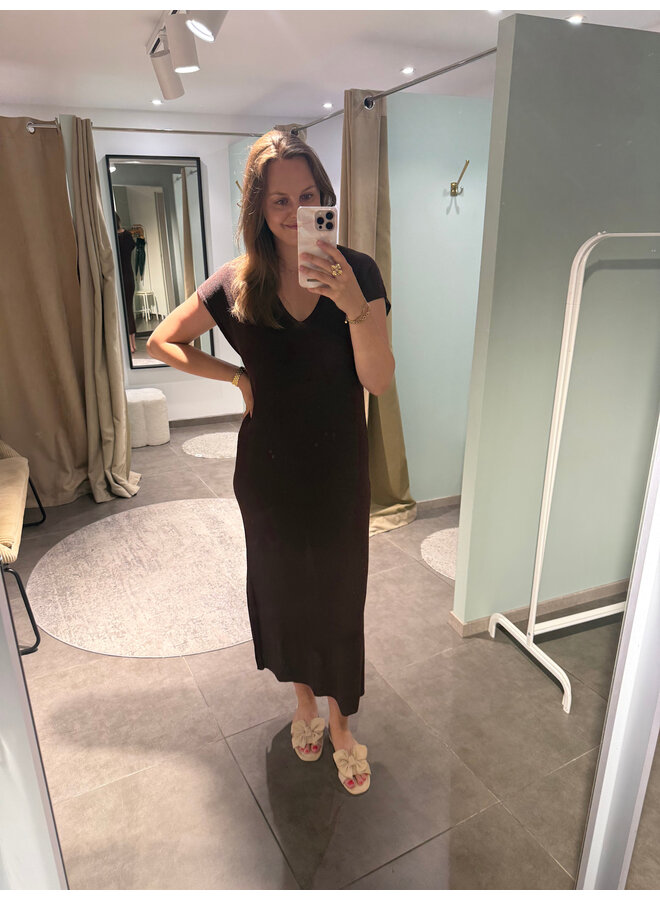 Holly Long Dress Dark Brown